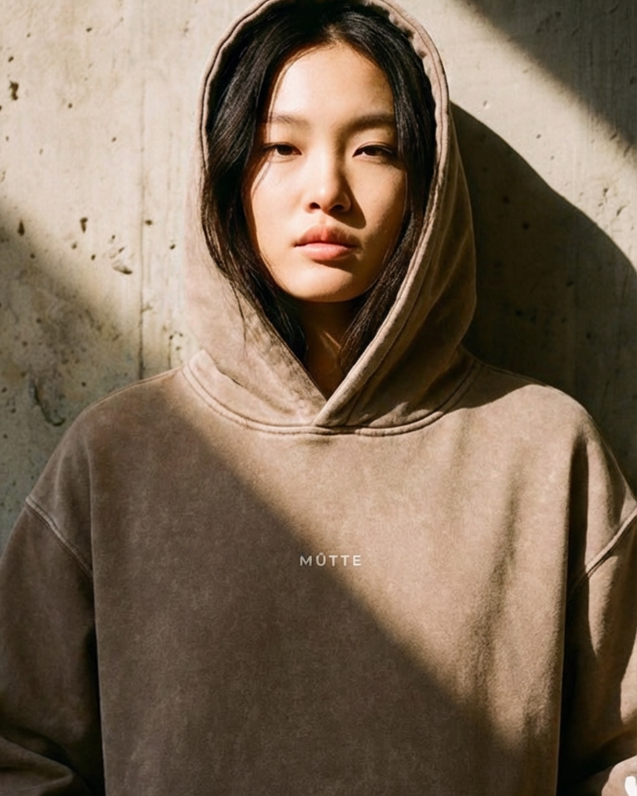 The Archive  H01 - Heavy Hoodie - Stillness is a Statement - SAND