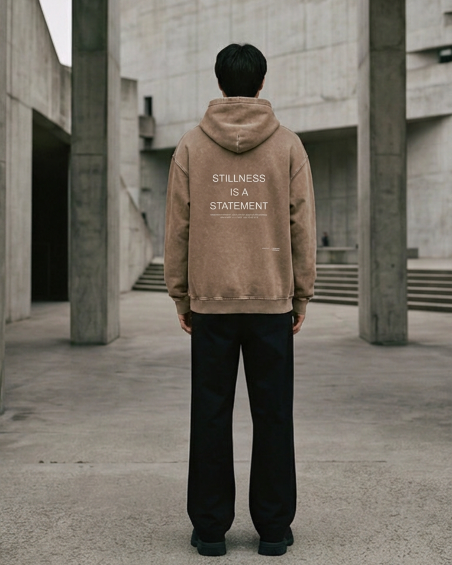 The Archive  H01 - Heavy Hoodie - Stillness is a Statement - SAND