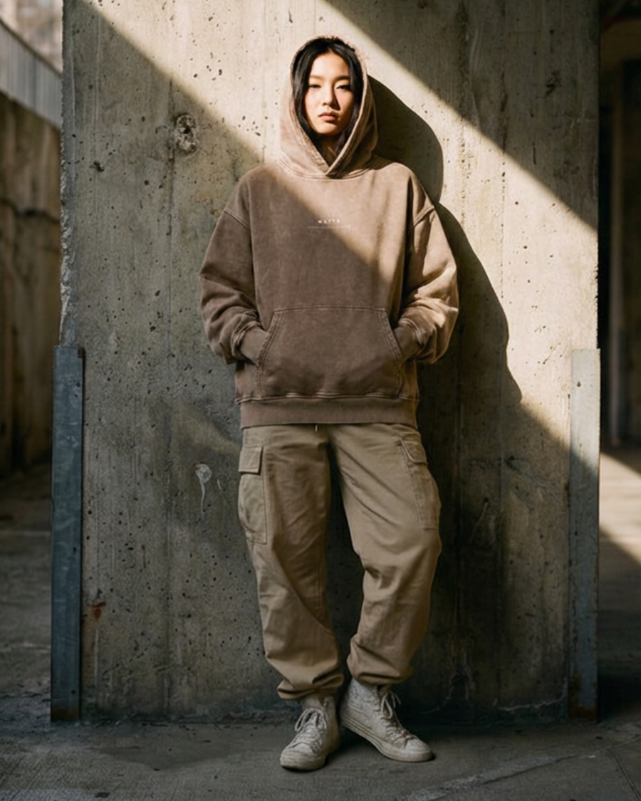 The Archive  H01 - Heavy Hoodie - Stillness is a Statement - SAND