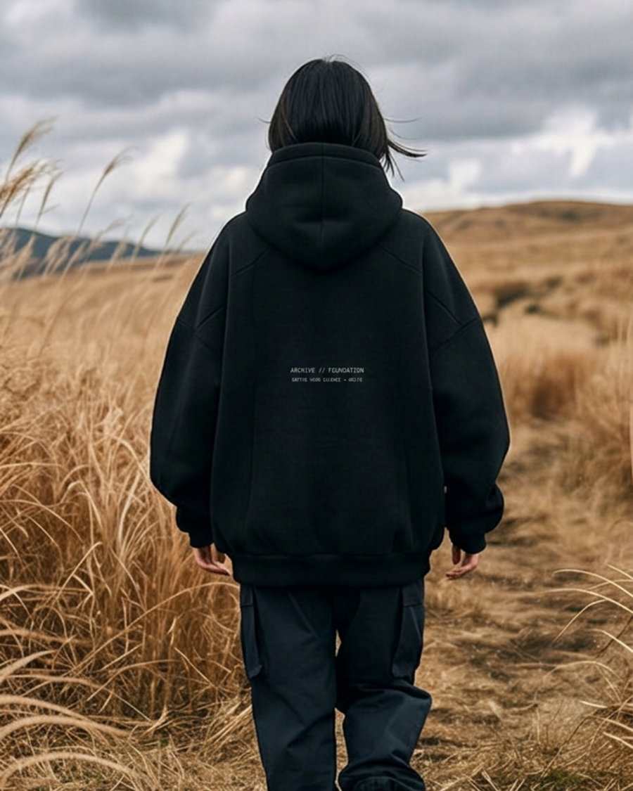 The Archive  H05 - Heavy Hoodie - Unmoved by the chaos - Black