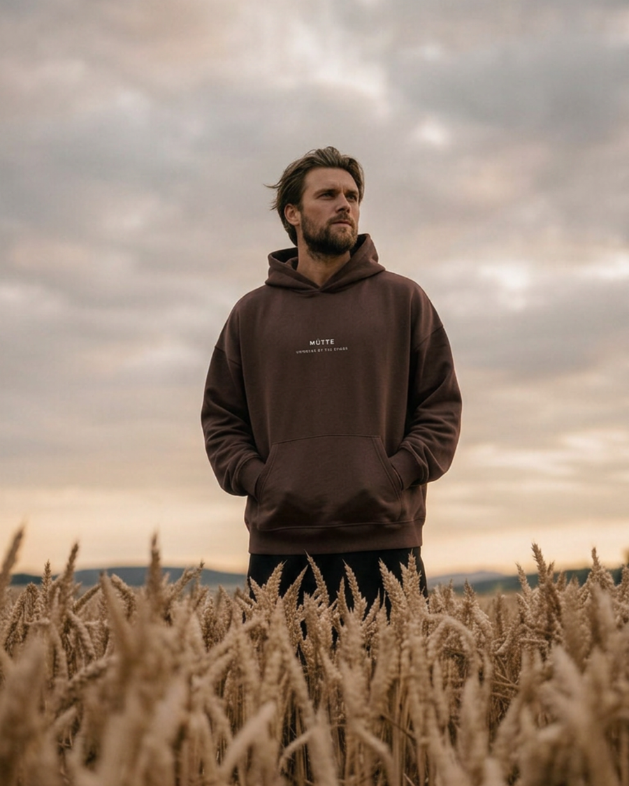 The Archive  H05 - Heavy Hoodie - Unmoved by the chaos - Brown