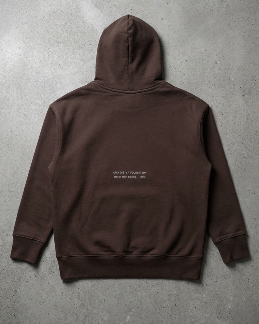 The Archive  H05 - Heavy Hoodie - Unmoved by the chaos - Brown