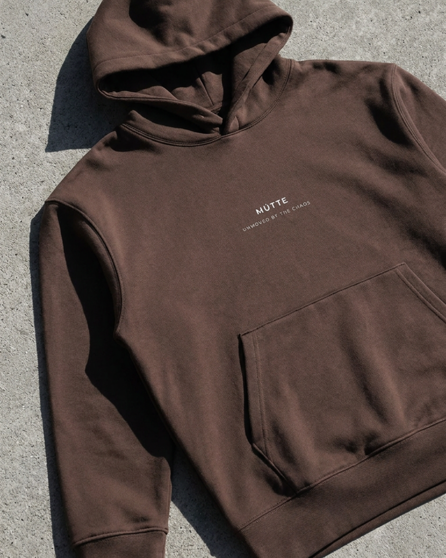 The Archive  H05 - Heavy Hoodie - Unmoved by the chaos - Brown