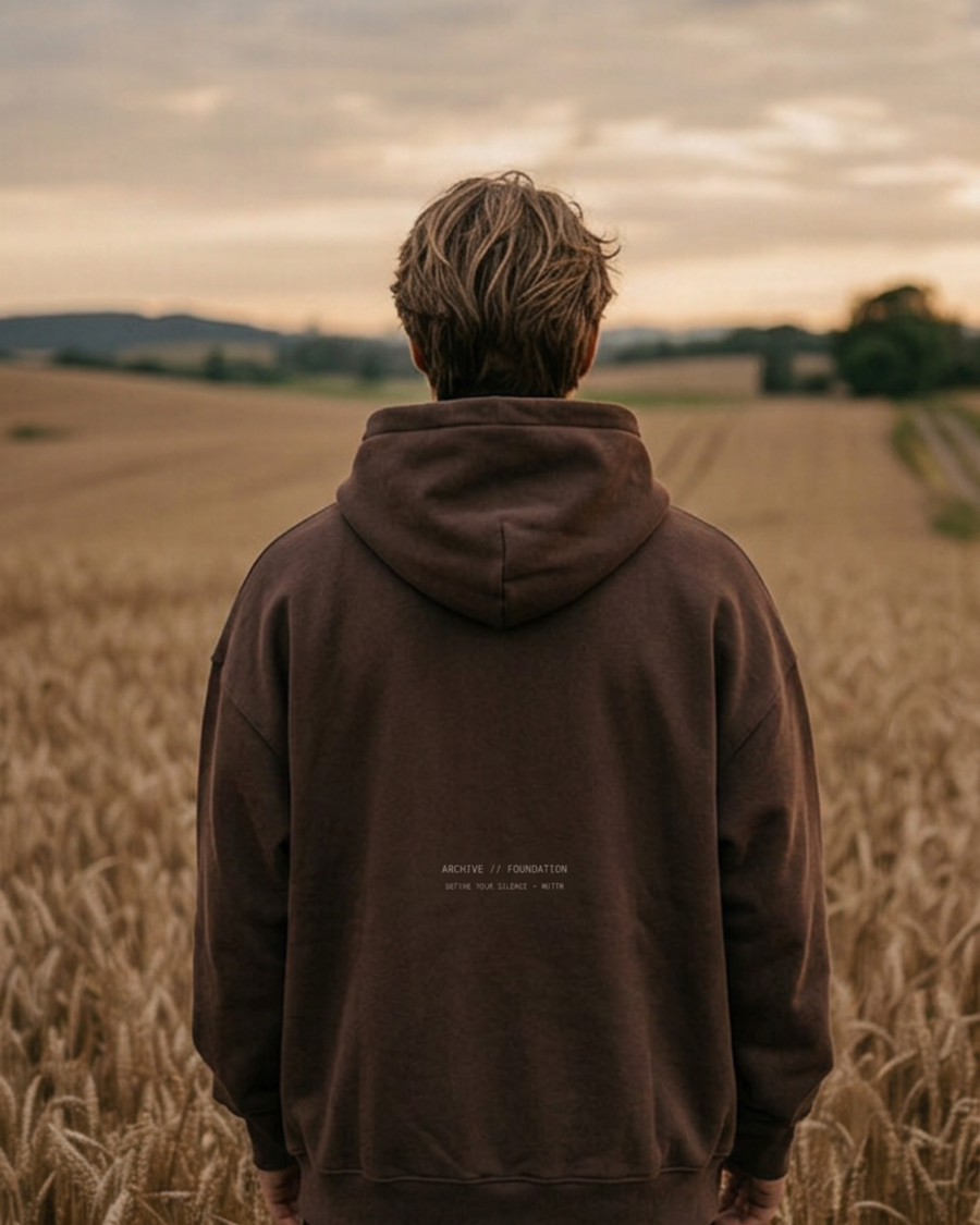 The Archive  H05 - Heavy Hoodie - Unmoved by the chaos - Brown