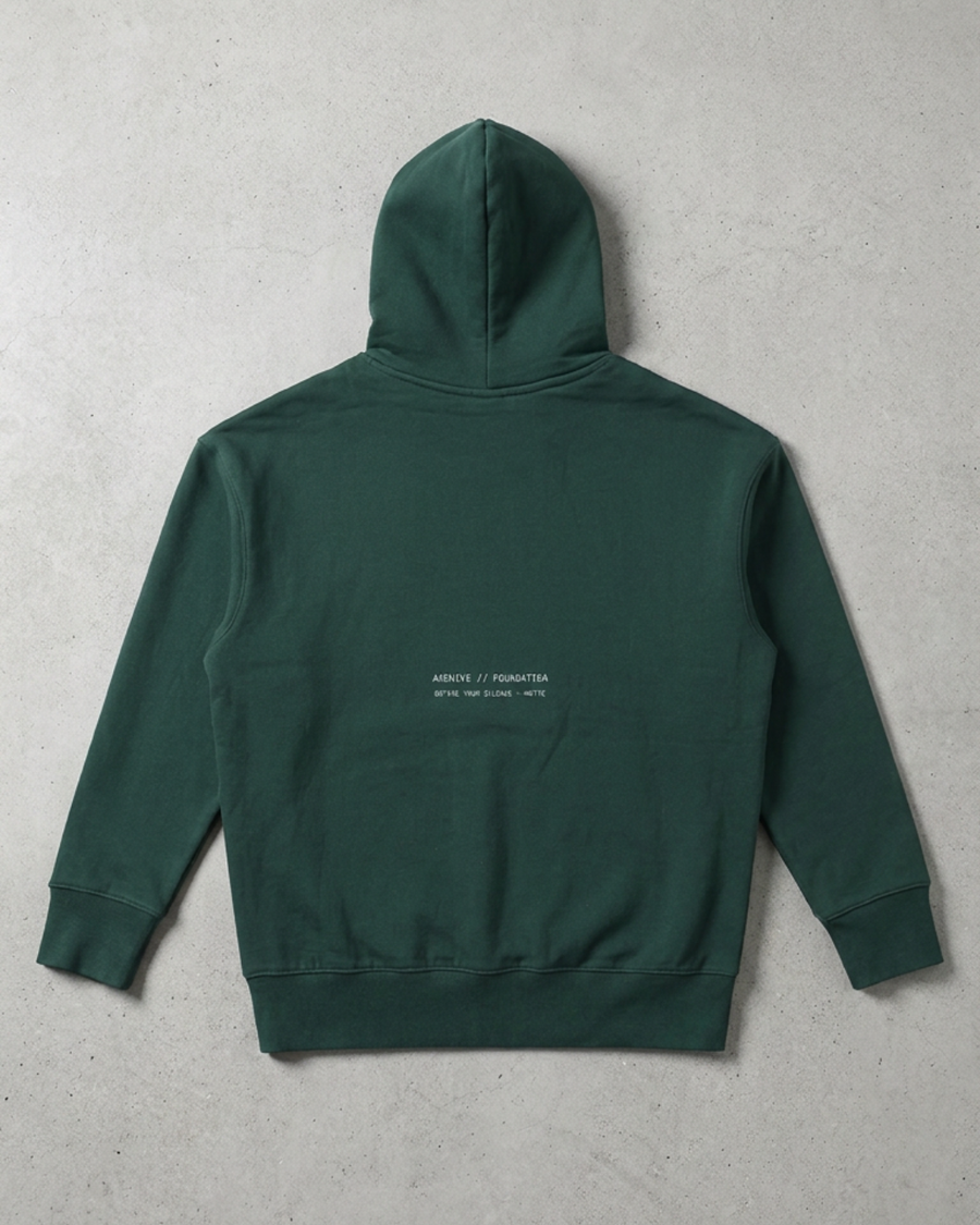 The Archive  H05 - Heavy Hoodie - Unmoved by the chaos - Green