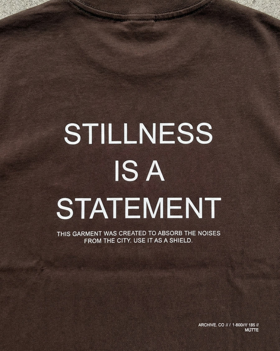 The Archive  T01 - Oversized T-Shirt  coffee - Stillness is a Statement