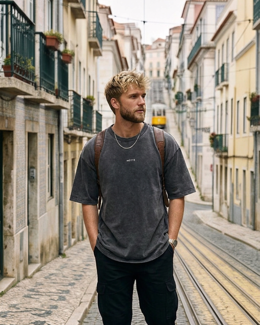 The Archive  T02 - Snow washed Oversized boxy T-Shirt  Black- Beyond the noise