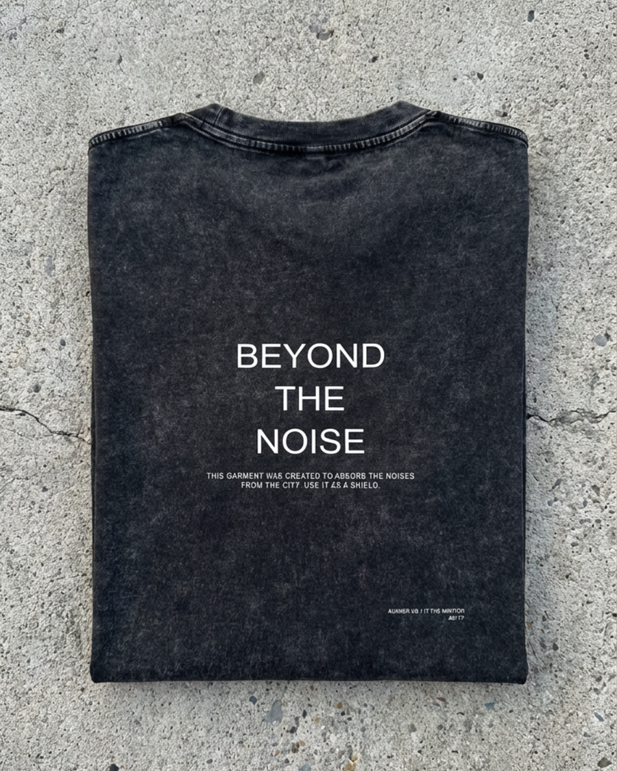 The Archive  T02 - Snow washed Oversized boxy T-Shirt  Black- Beyond the noise