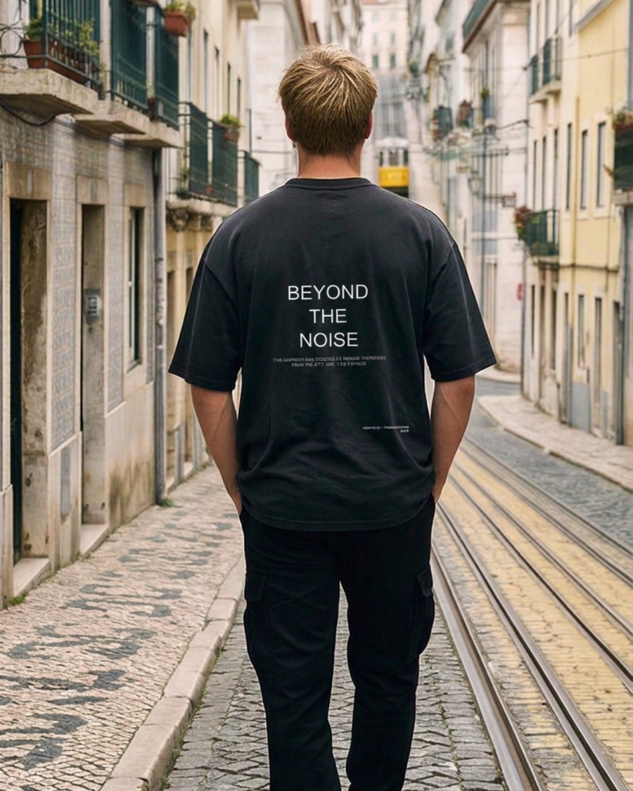 The Archive  T02 - Snow washed Oversized boxy T-Shirt  Black- Beyond the noise