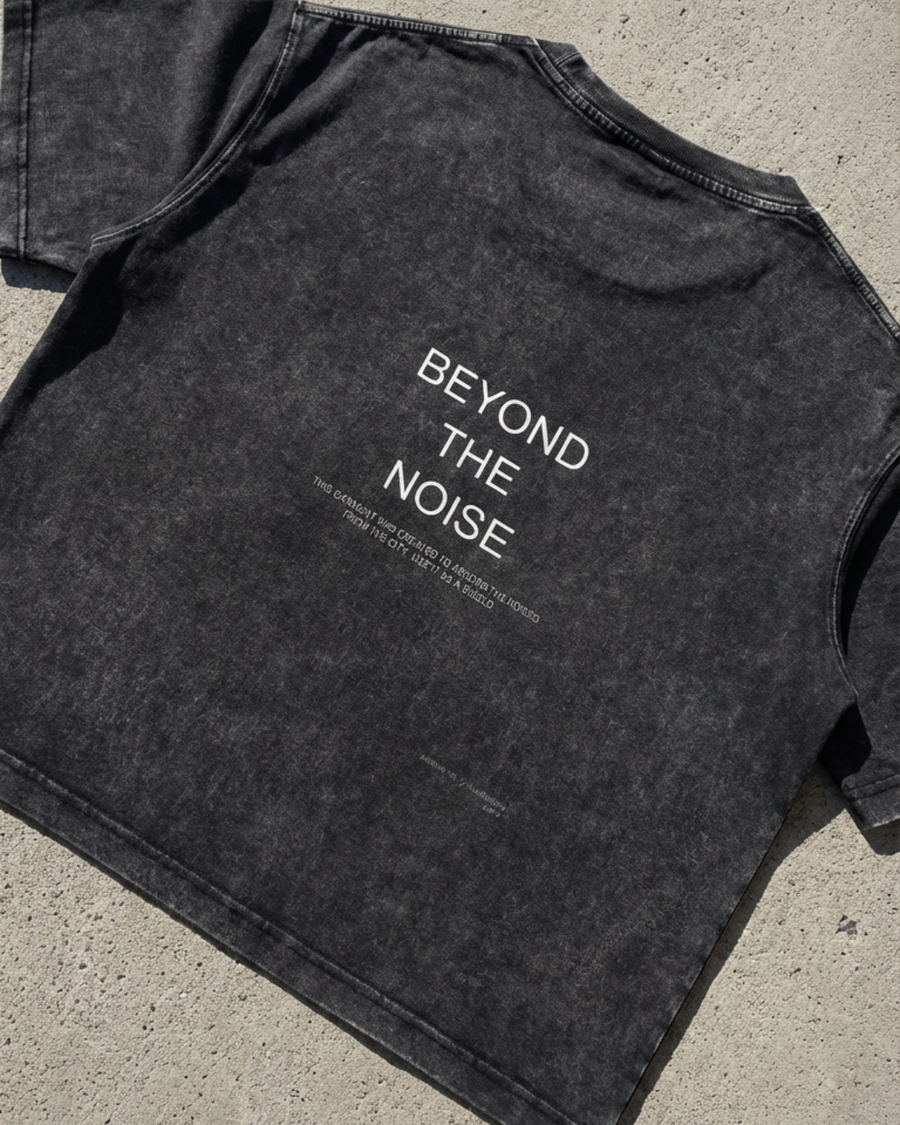 The Archive  T02 - Snow washed Oversized boxy T-Shirt  Black- Beyond the noise