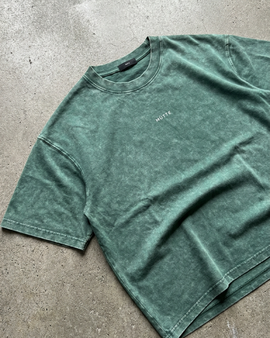 The Archive  T02 - Snow washed Oversized boxy T-Shirt Green - Beyond the noise