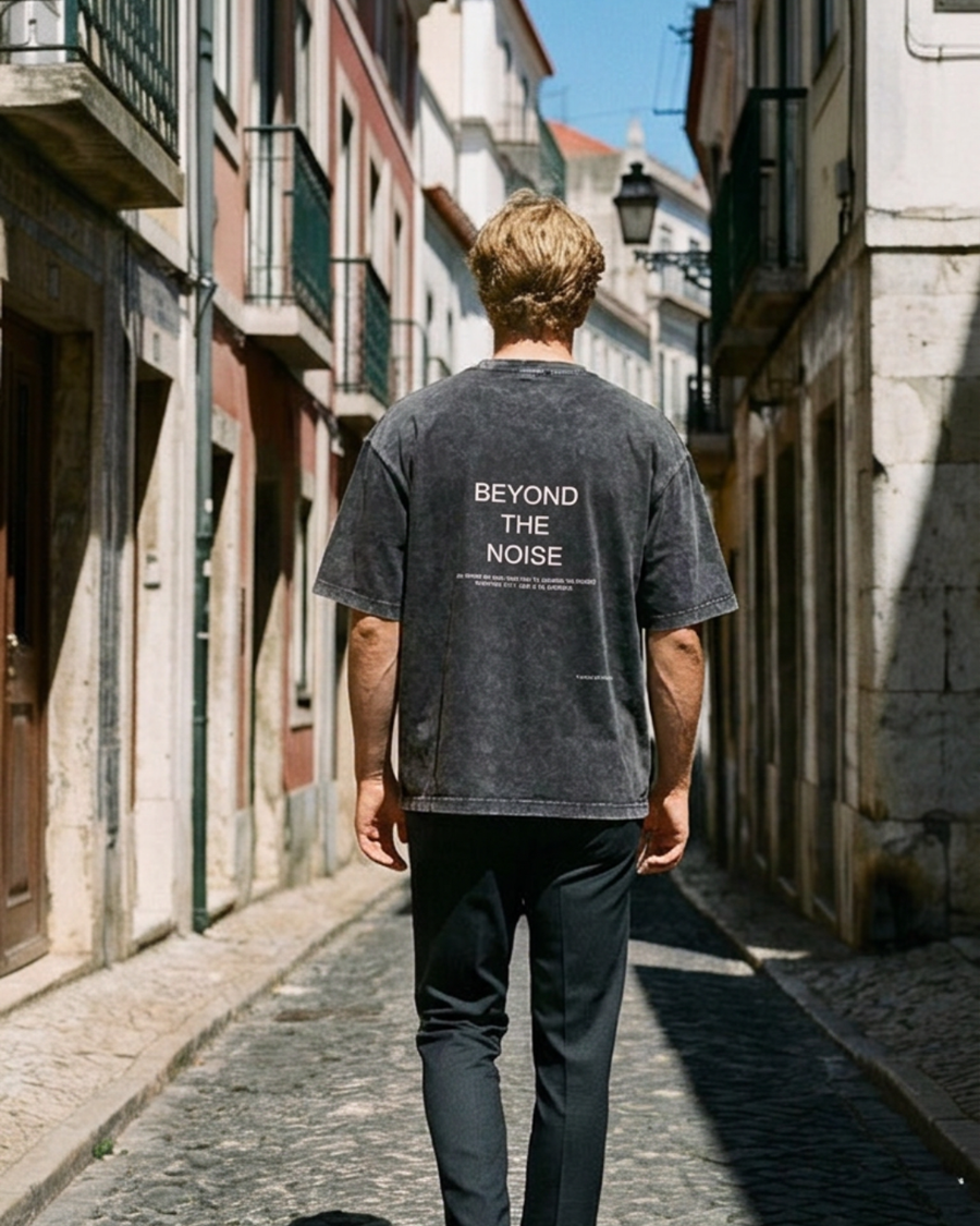 The Archive  T02 - Snow washed Oversized boxy T-Shirt  Grey- Beyond the noise