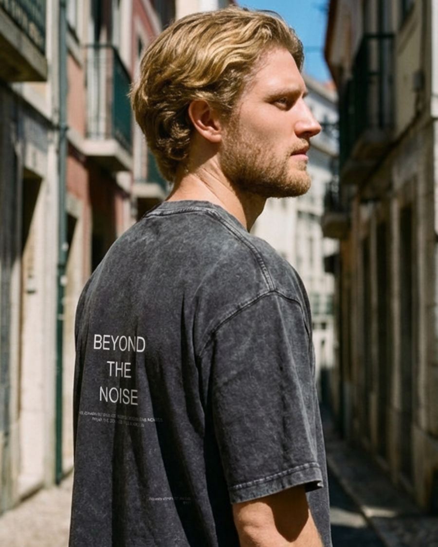 The Archive  T02 - Snow washed Oversized boxy T-Shirt  Grey- Beyond the noise
