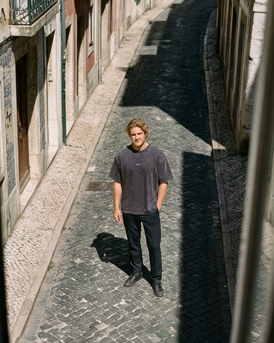 The Archive  T02 - Snow washed Oversized boxy T-Shirt  Grey- Beyond the noise