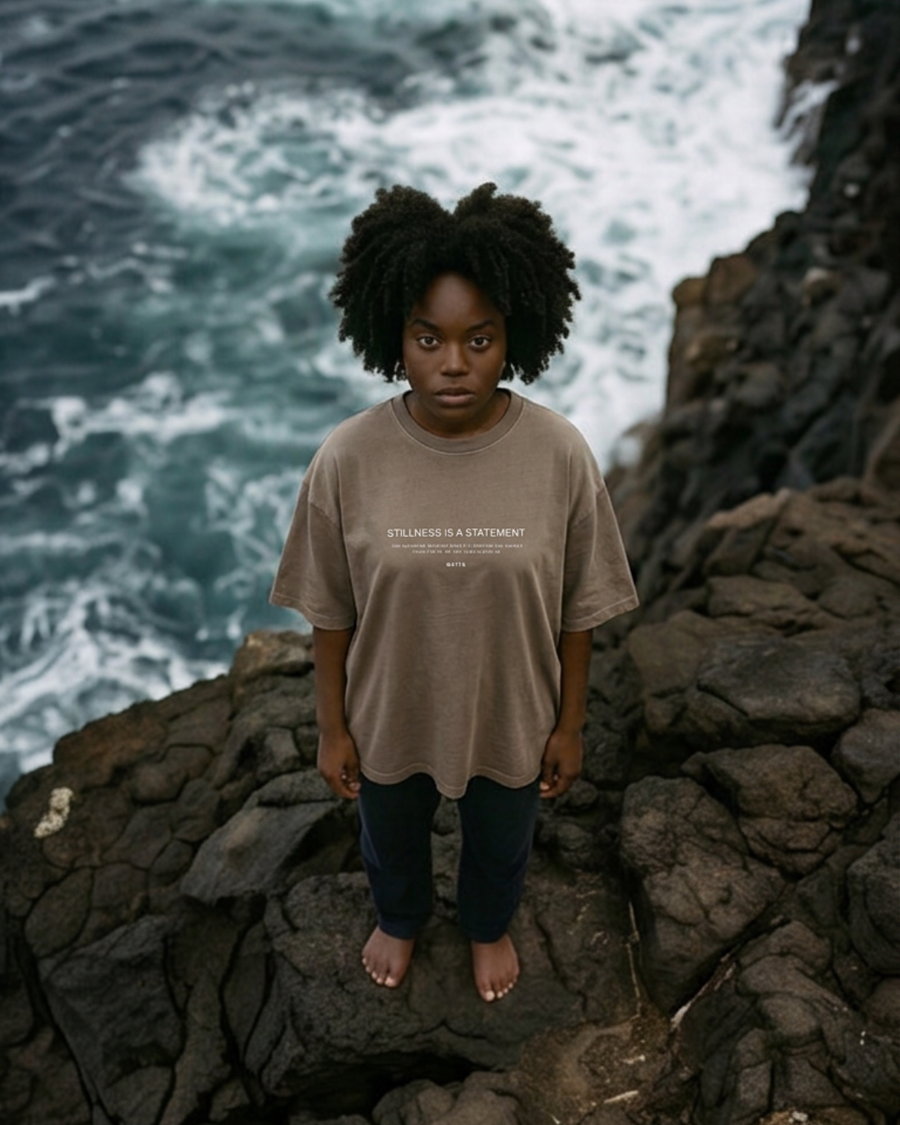 The Archive  T03 - Oversized Acid Wash T-Shirt Natural - Stillness is a Statement