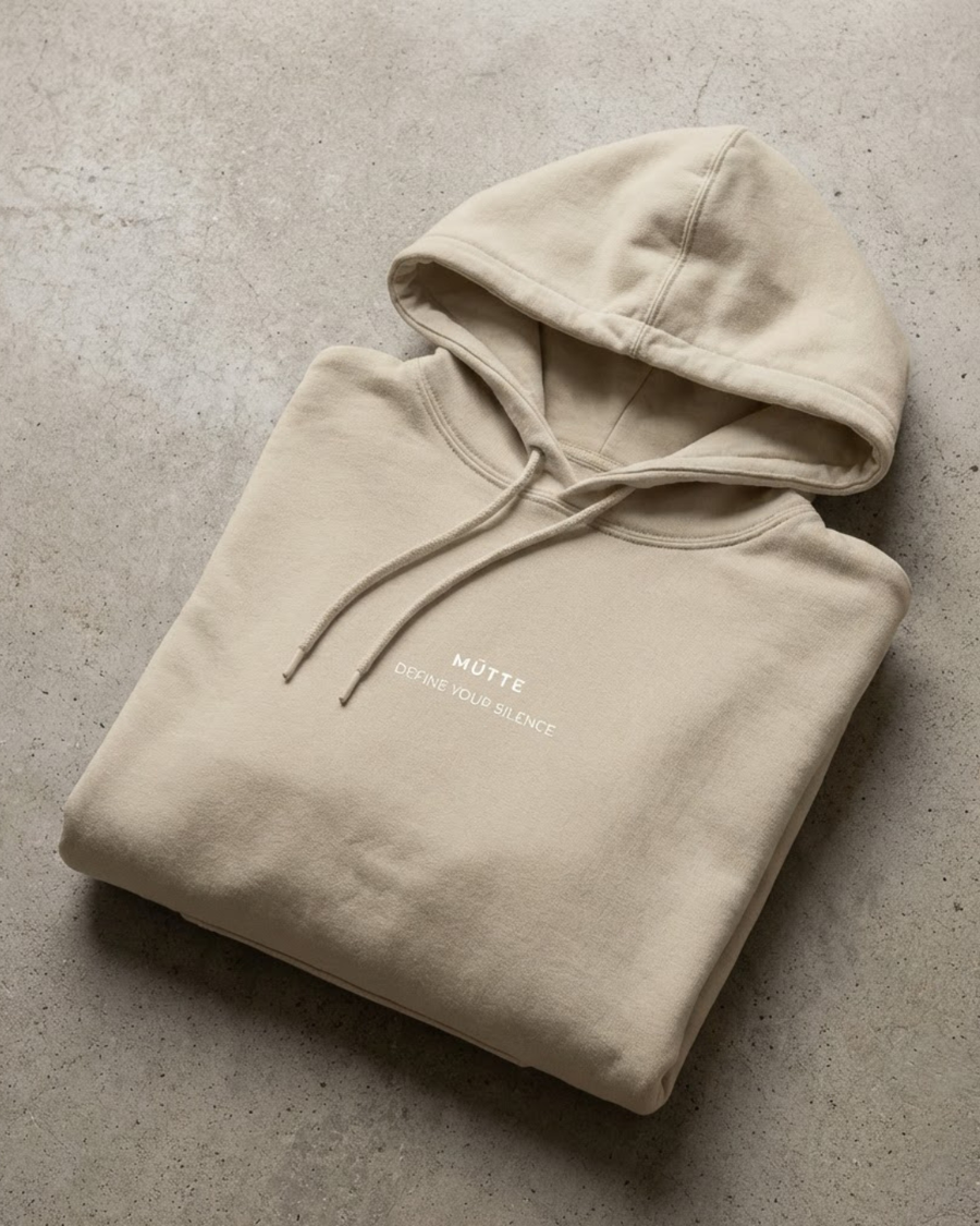 The Archive / H01 - Heavy Hoodie - Stillness is a Statement - Sand