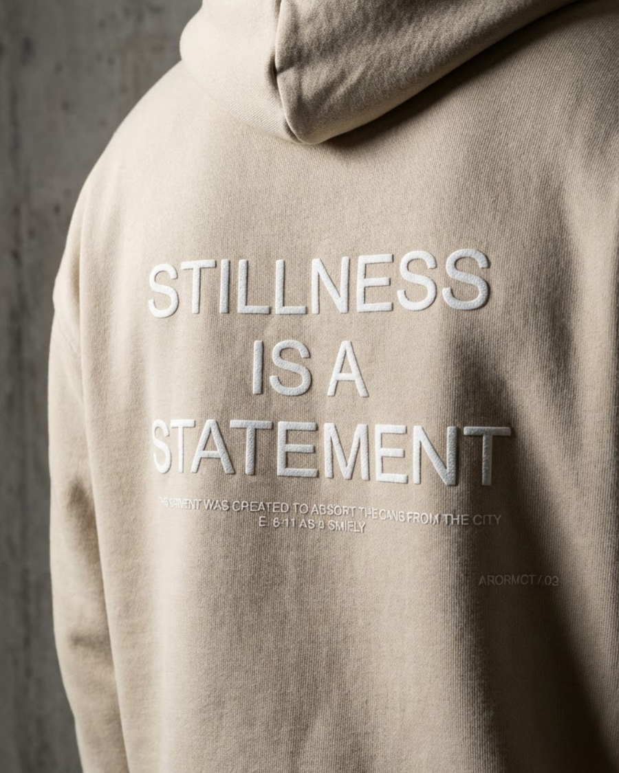 The Archive / H01 - Heavy Hoodie - Stillness is a Statement - Sand