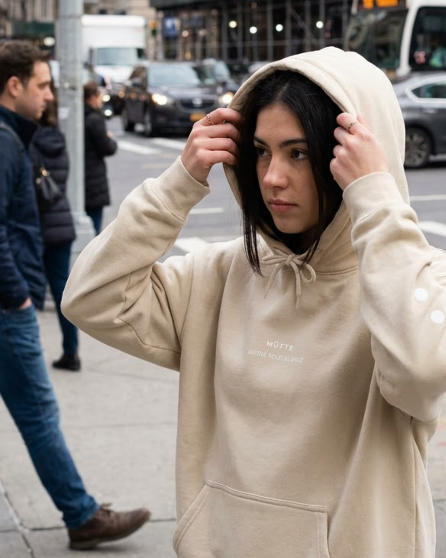 The Archive / H01 - Heavy Hoodie - Stillness is a Statement - Sand