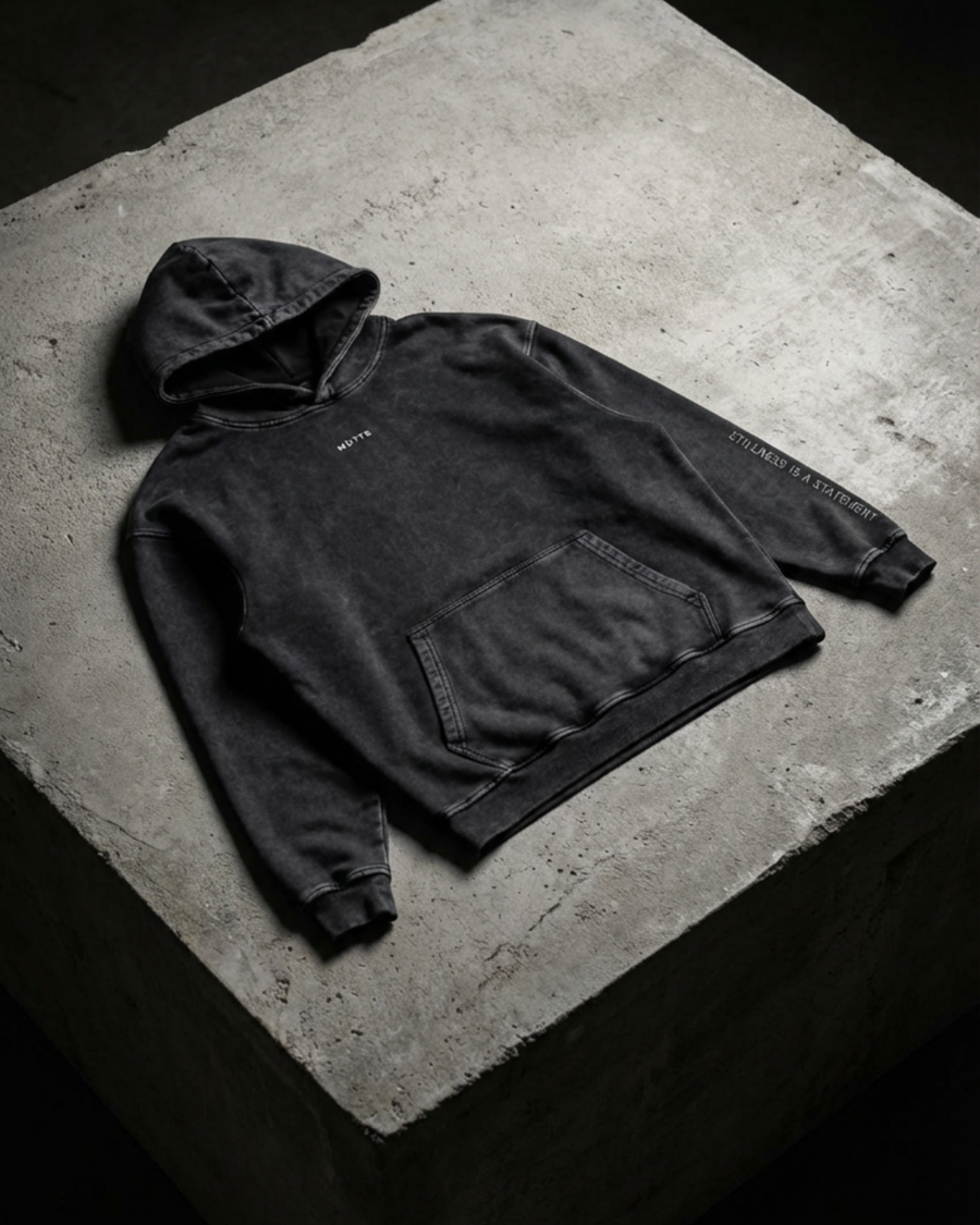 Snow Washed Loose Cotton Hoodie