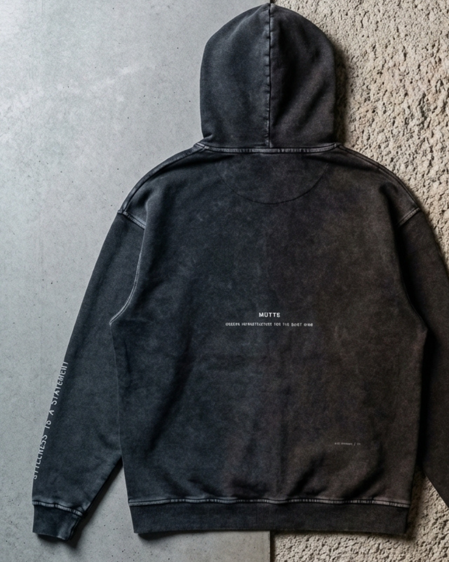 Snow Washed Loose Cotton Hoodie
