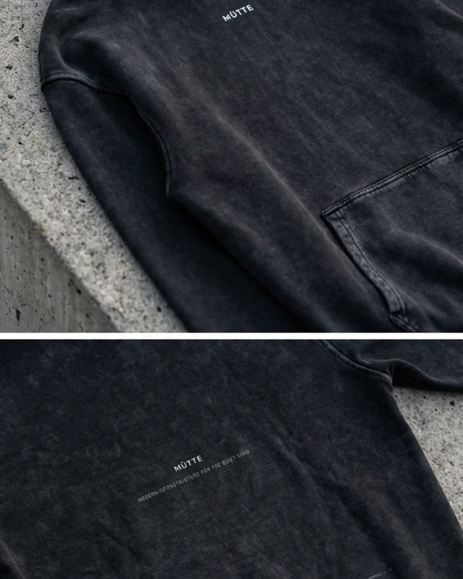 Snow Washed Loose Cotton Hoodie