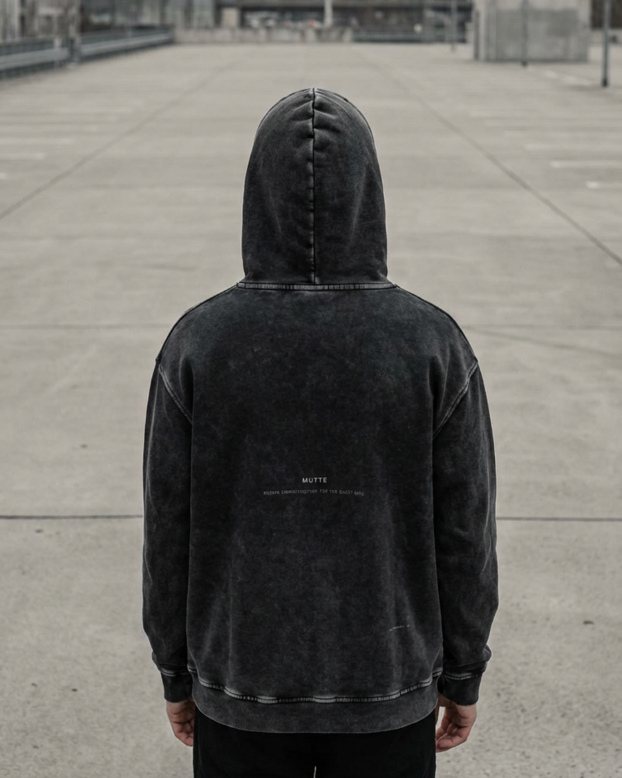 Snow Washed Loose Cotton Hoodie