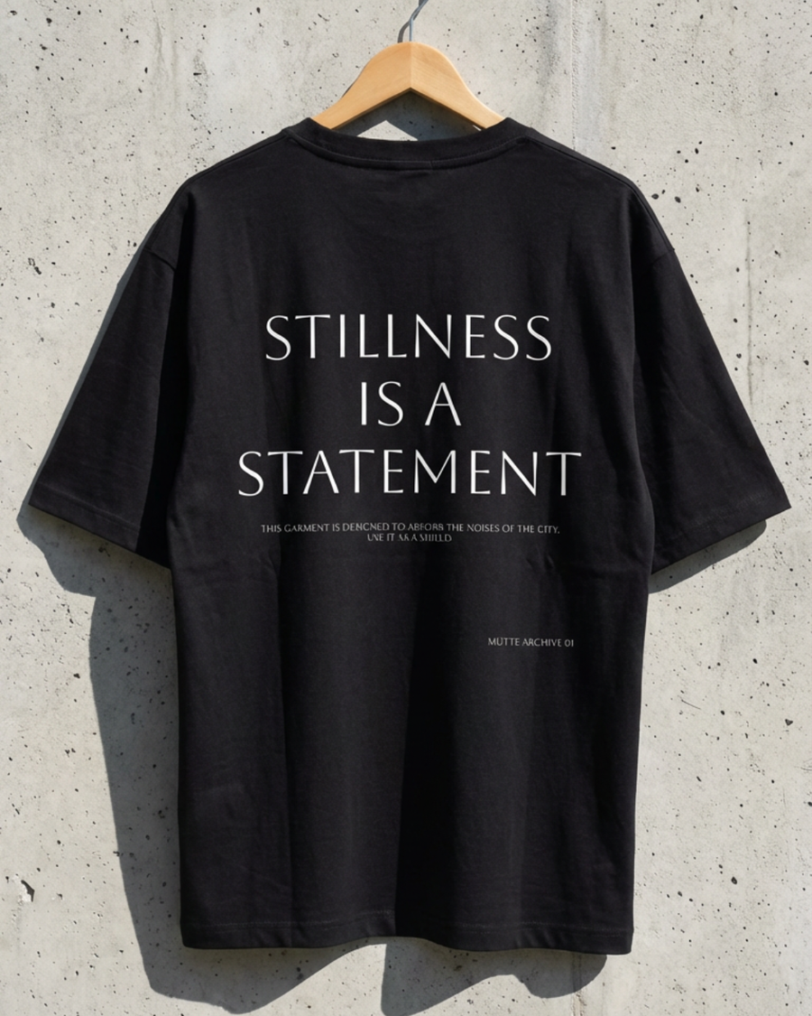 The Archive / T01 - Oversized boxy T-Shirt - Stillness is a Statement