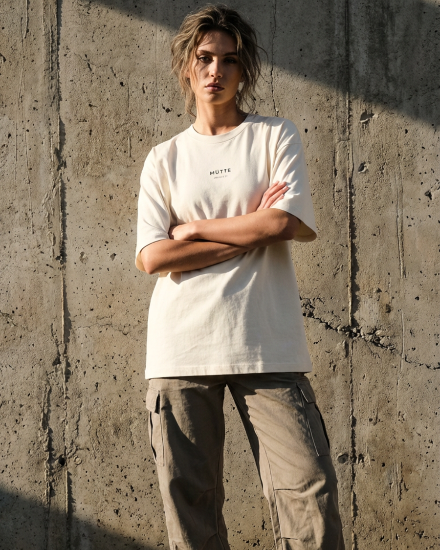 The Archive / T01 - Oversized boxy t-shirt natural - Stillness is a Statement