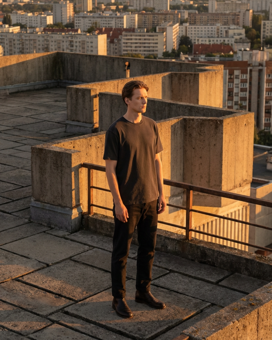 The Archive / T03 - Oversized Acid Wash T-Shirt Black - Stillness is a Statement