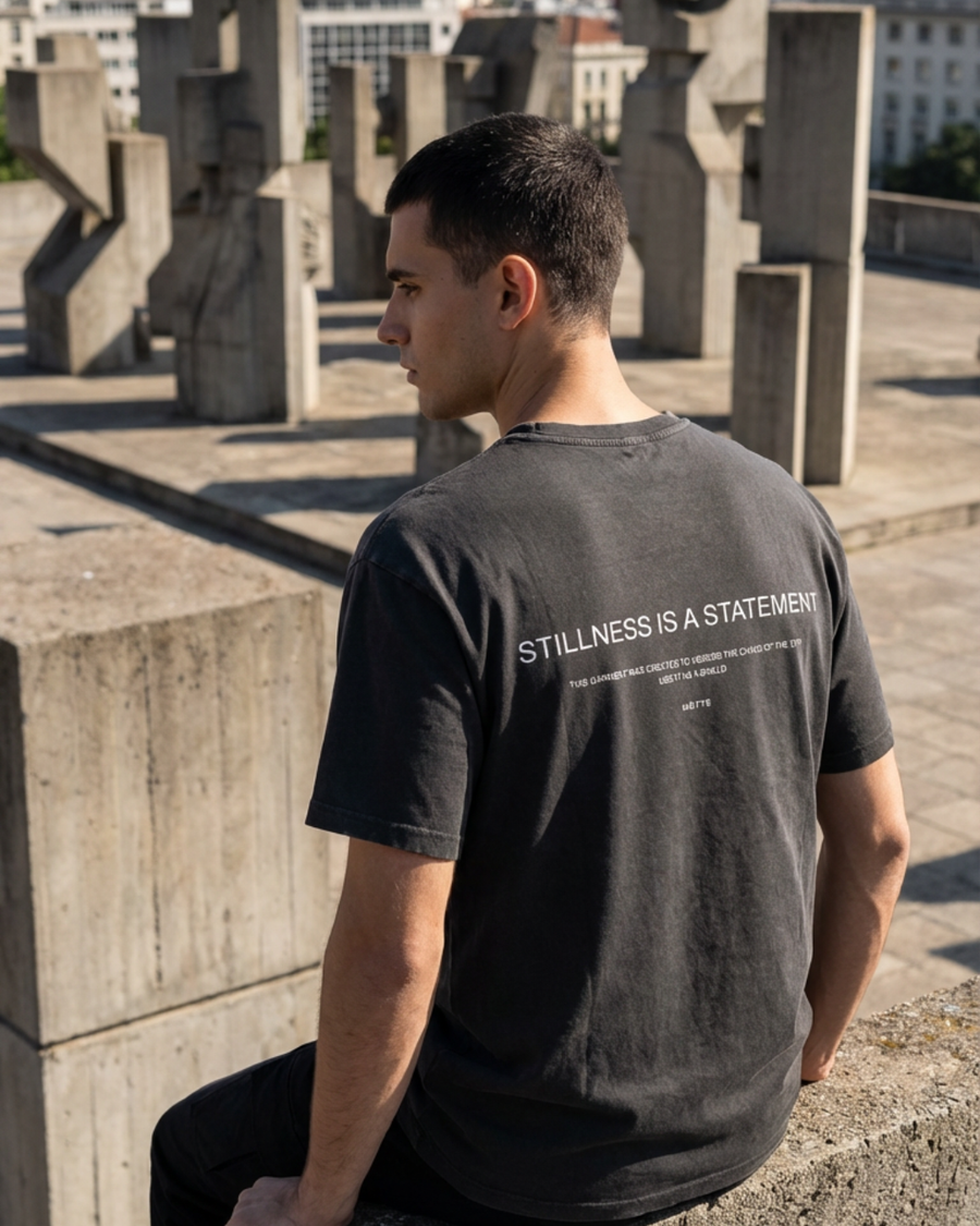 The Archive / T03 - Oversized Acid Wash T-Shirt Black - Stillness is a Statement