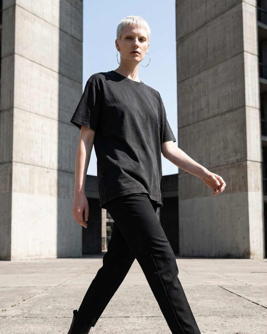The Archive / T03 - Oversized Acid Wash T-Shirt Black - Stillness is a Statement