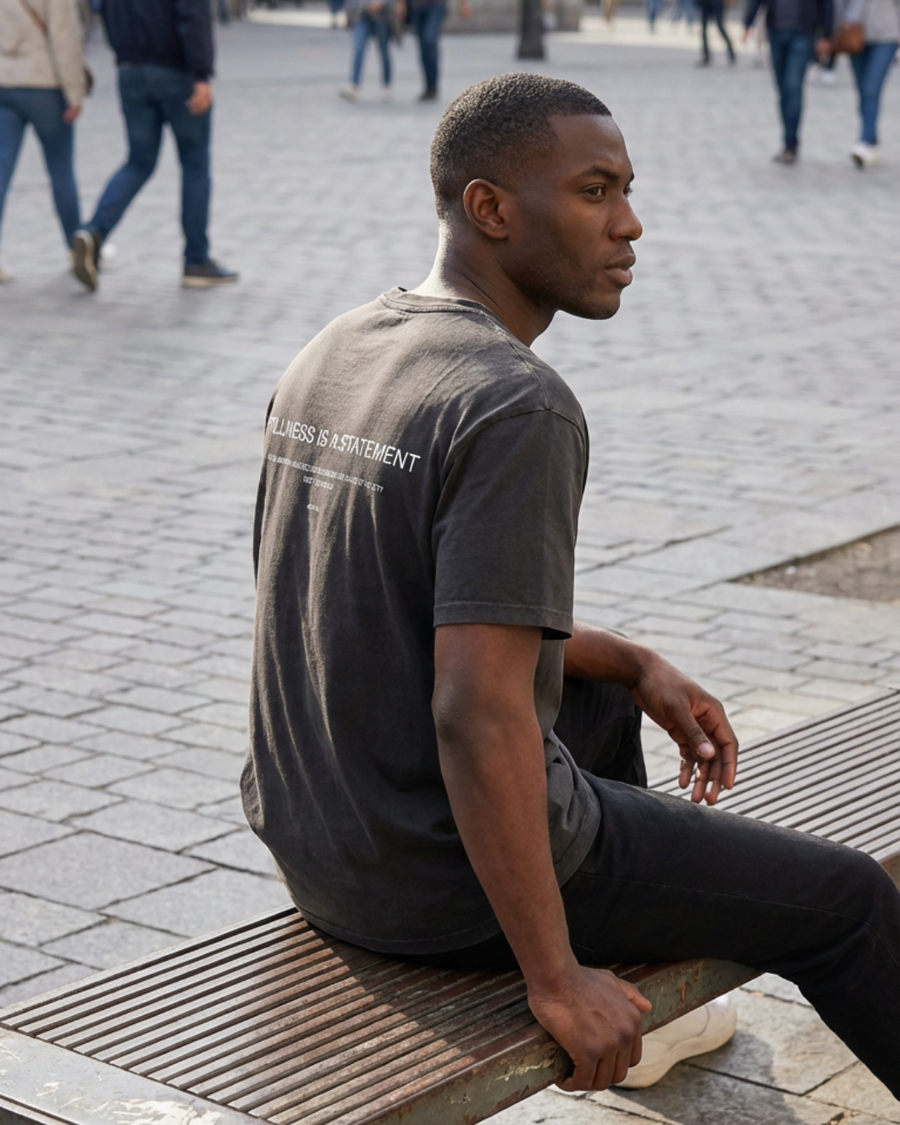 The Archive / T03 - Oversized Acid Wash T-Shirt Black - Stillness is a Statement
