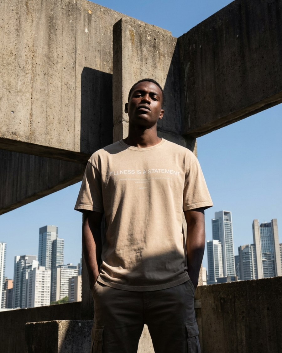 The Archive / T03 - Oversized Acid Wash T-Shirt Natural - Stillness is a Statement