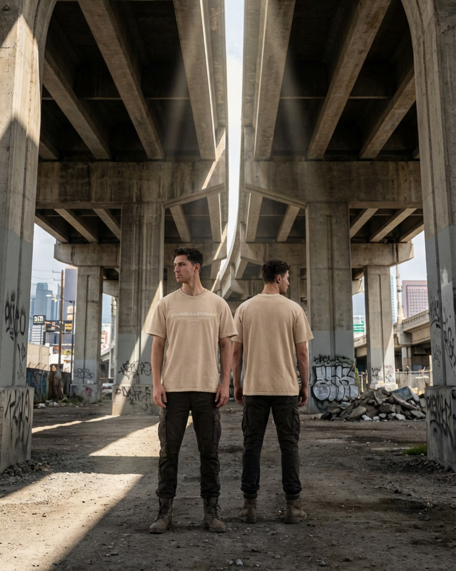 The Archive / T03 - Oversized Acid Wash T-Shirt Natural - Stillness is a Statement