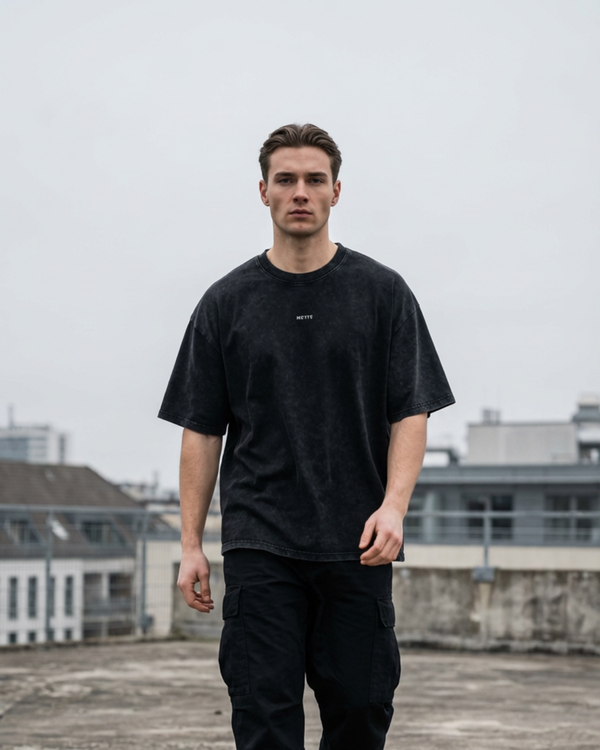 Snow Washed Oversized Cotton T-Shirt