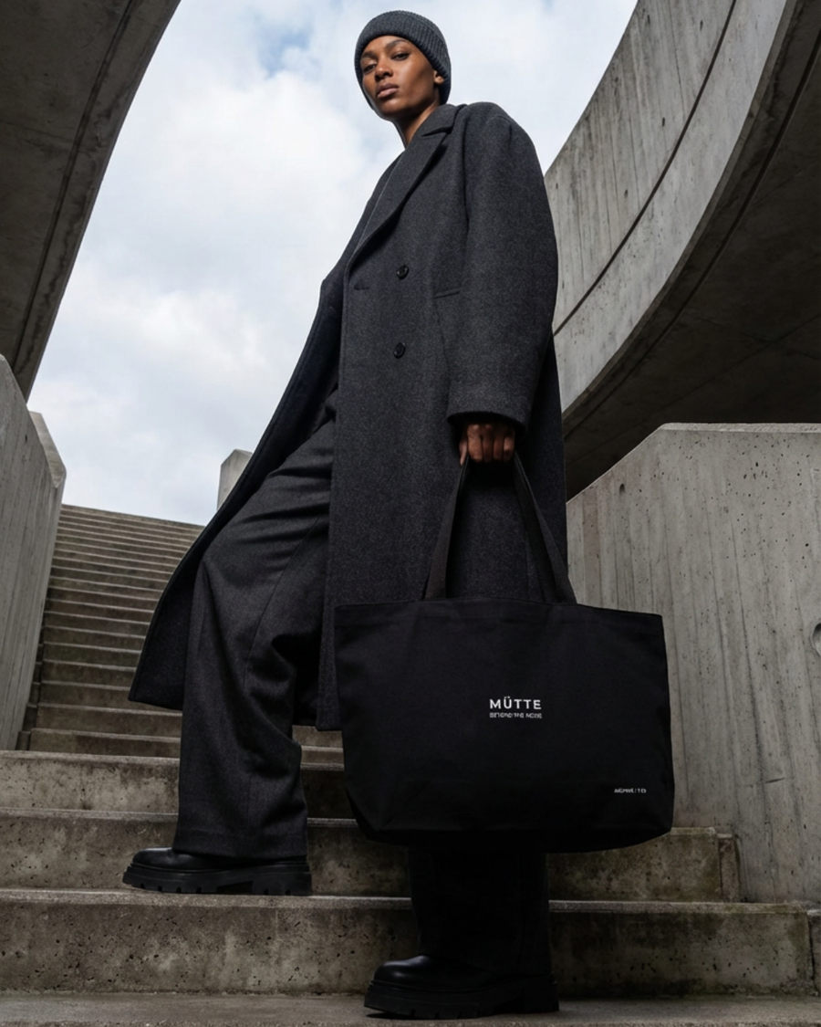 The Archive / W01 - Black - Weekender Tote Bag | Black Canvas Travel Tote