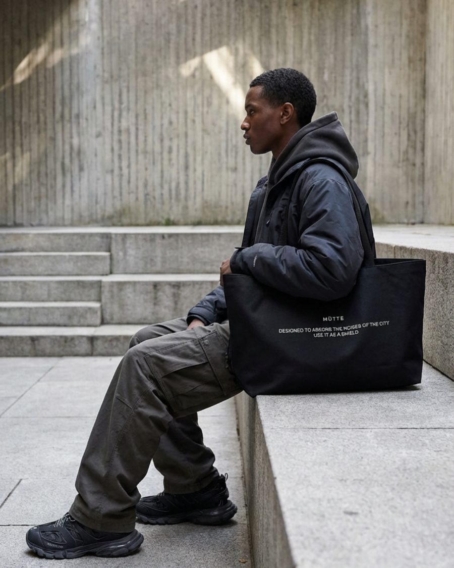 The Archive / W01 - Black - Weekender Tote Bag | Black Canvas Travel Tote